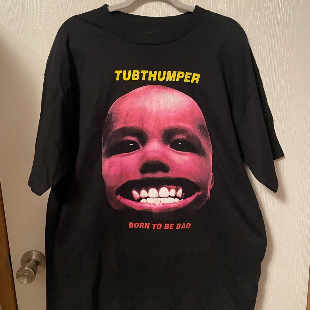 Vintage 90's Tubthumper Chumbawamba Born to Be Bad T-Shirt Size XL VERY RARE!!!